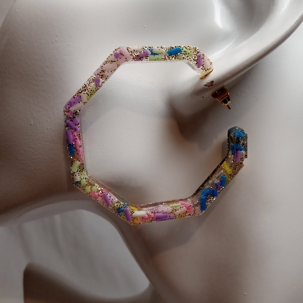 Colorful Geometric Hoop Earrings